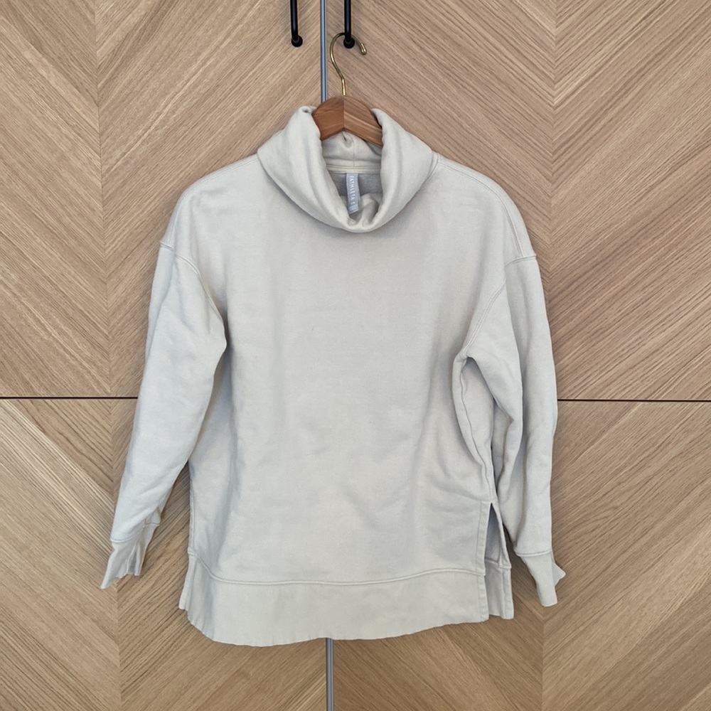 Athleta 24/7 Funnel Neck Sweatshirt, Putty SIZE XS     #502851 T0829